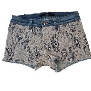 Joe's Jeans Lace Overlay Cut Off Blue Denim Shorts Size 26
